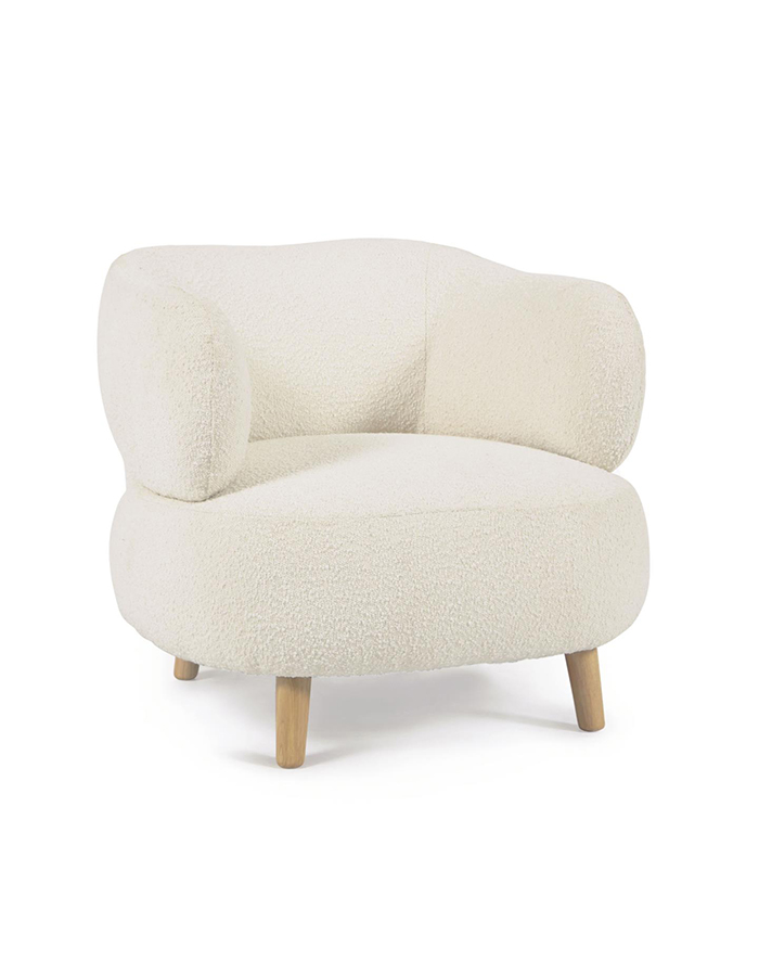 LUISA Fauteuil Luisa bouclette blanc