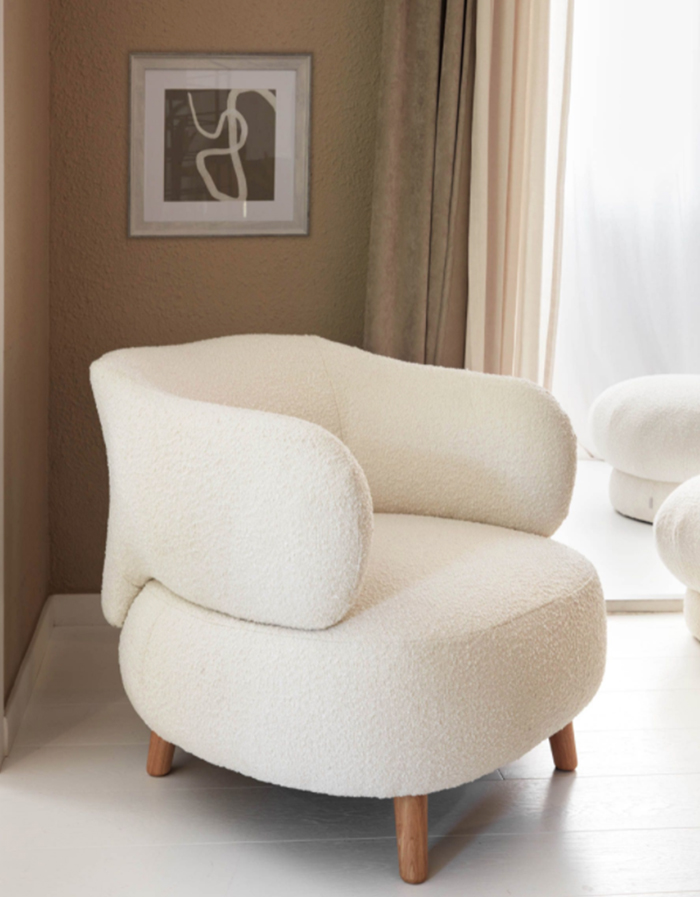 LUISA Fauteuil Luisa bouclette blanc