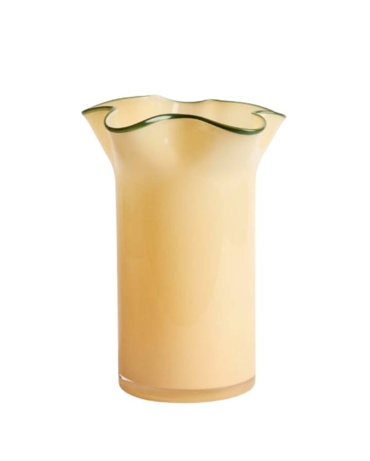 VASE ENDASI EN VERRE JAUNE 31 CM
