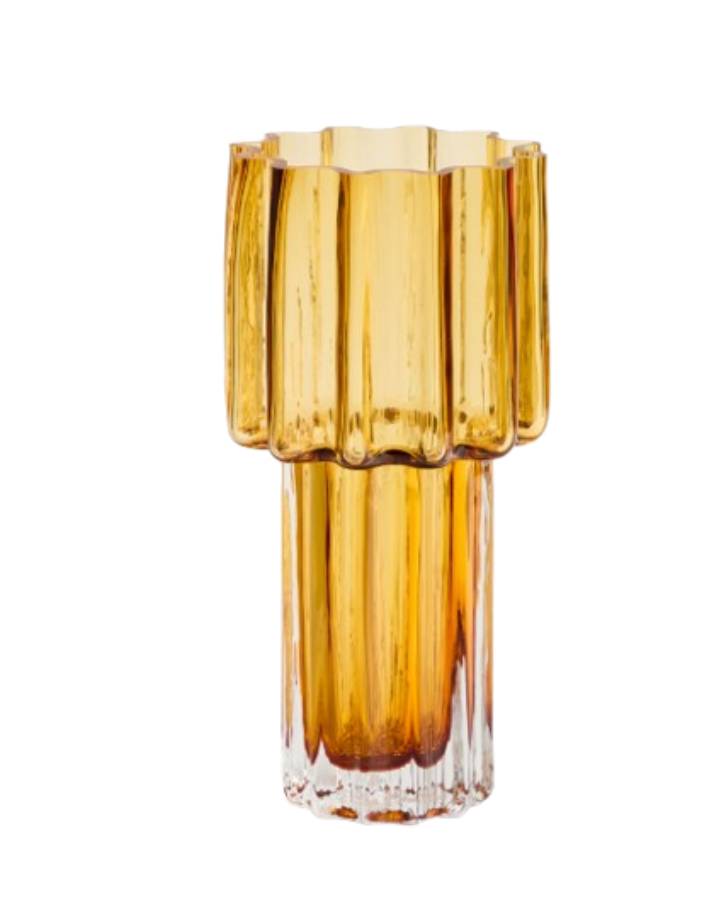 VASE CRISTILA EN VERRE ORANGE 30 CM