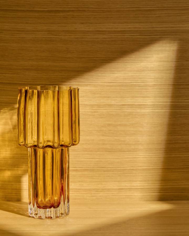 VASE CRISTILA EN VERRE ORANGE 30 CM