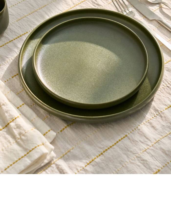 ASSIETTE PLATE UILO EN CERAMIQUE VERTE