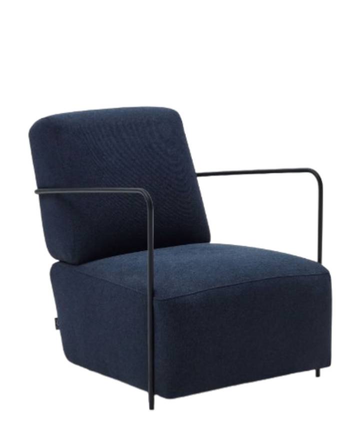 GAMER Fauteuil bleu et métal finition
